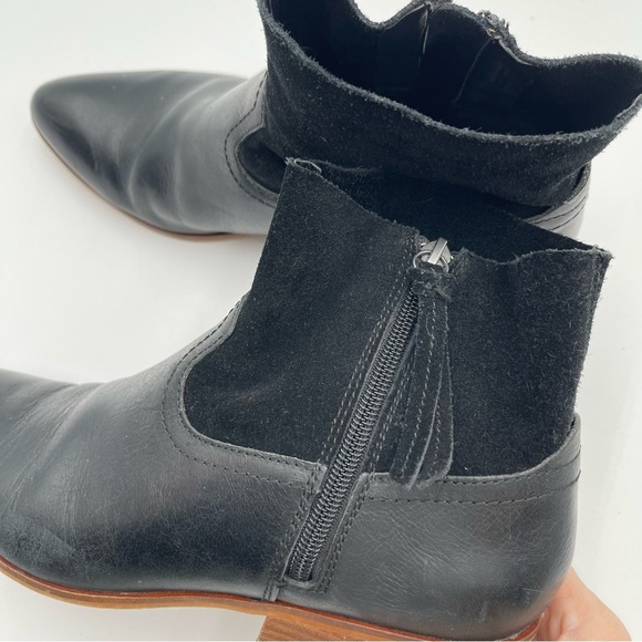 Frye and Co. Women's 10 Black Suede & Leather Rubie Zip Ankle Boots Western - Picture 12 of 14